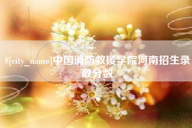 海安中国消防救援学院河南招生录取分数