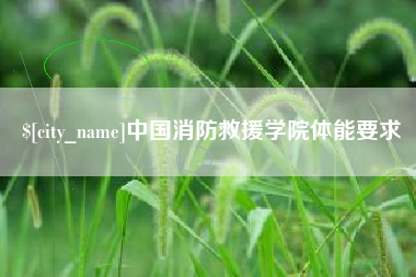 海安中国消防救援学院体能要求
