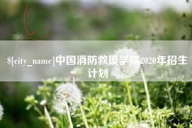 海安中国消防救援学院2020年招生计划