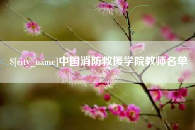 海安中国消防救援学院教师名单