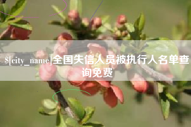 海安全国失信人员被执行人名单查询免费