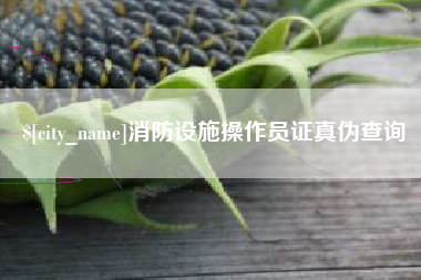 海安消防设施操作员证真伪查询