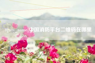 海安中国消防平台二维码在哪里