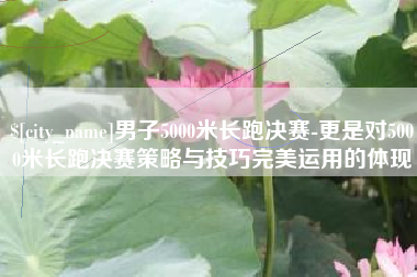 海安男子5000米长跑决赛-更是对5000米长跑决赛策略与技巧完美运用的体现