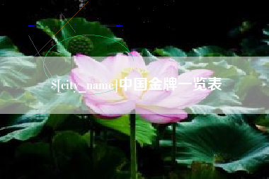 海安中国金牌一览表