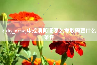 海安中控消防证怎么考取需要什么条件