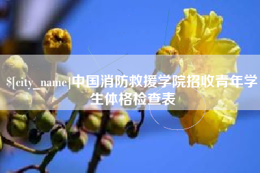 海安中国消防救援学院招收青年学生体格检查表